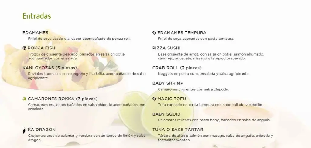 Sushi Roll Entradas Menú  